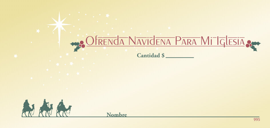 NCS Envelope Service Christmas Offering Gold Spanish