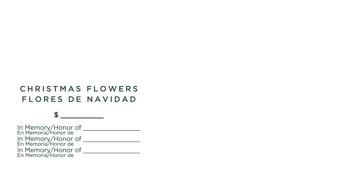 NCS Christmas Flowers Offering Envelope Bilingual Back