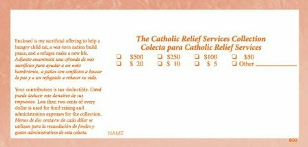 Catholic Relief Offering Envelope
