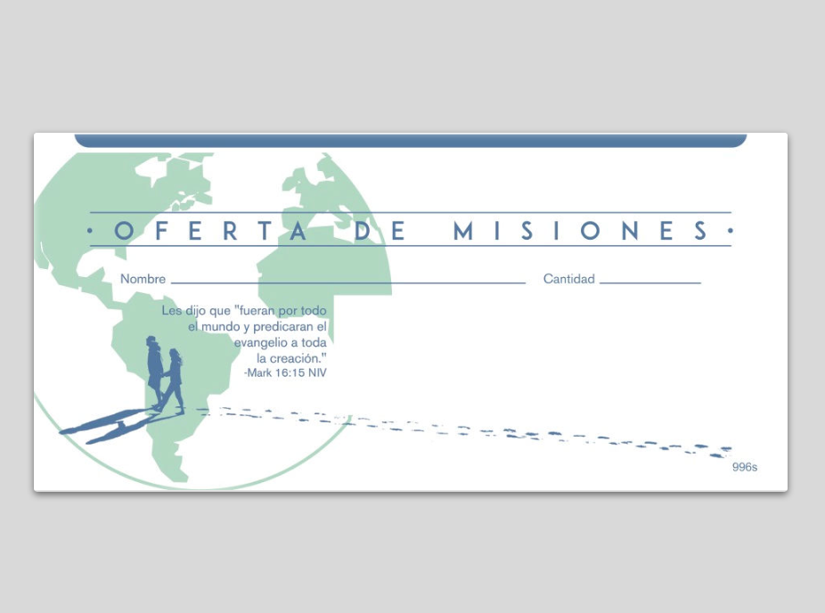 NCS National Church Solutions Missions Offering Envelope Spanish 