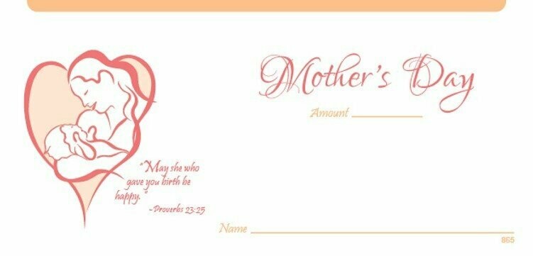 NCS National Church Solutions Mothers Day Offering Envelope 2