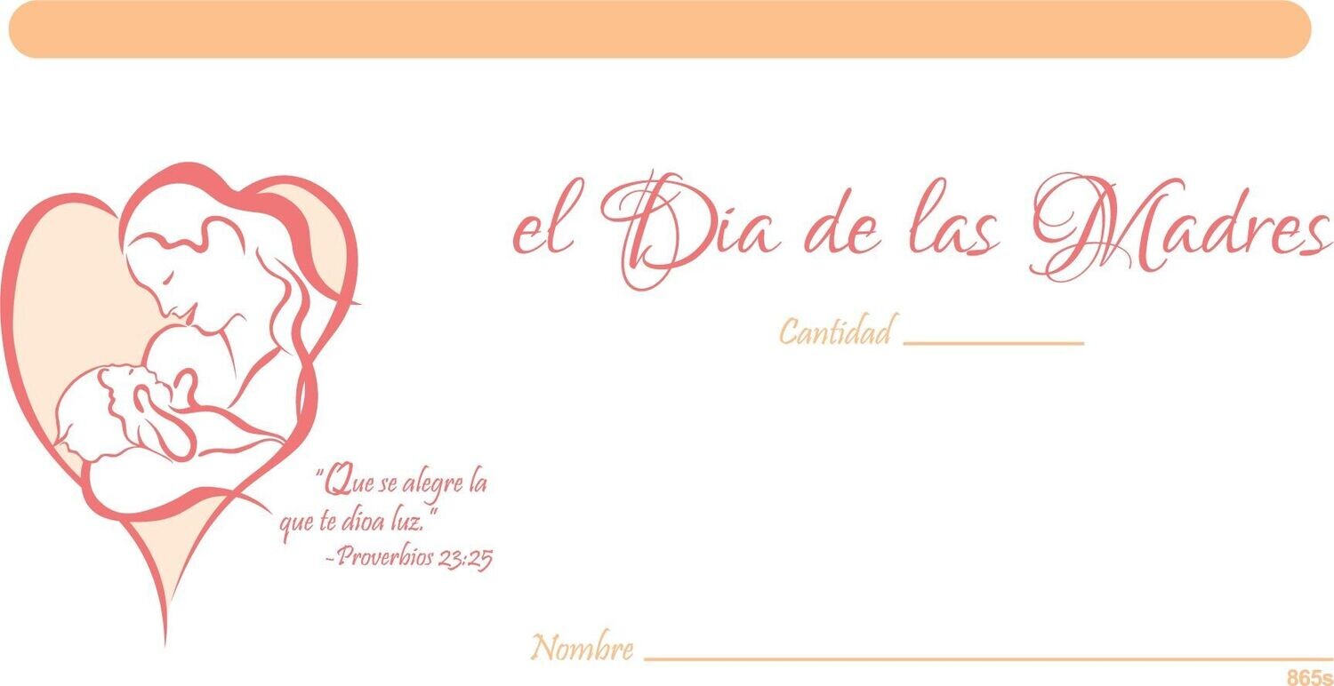 NCS National Church Solutions Mothers Day Offering Envelope Spanish 2