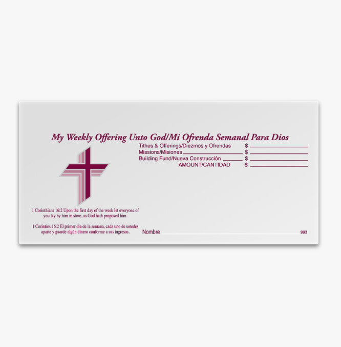 NCS National Church Solutions My Weekly Offering Envelope Spanish 2