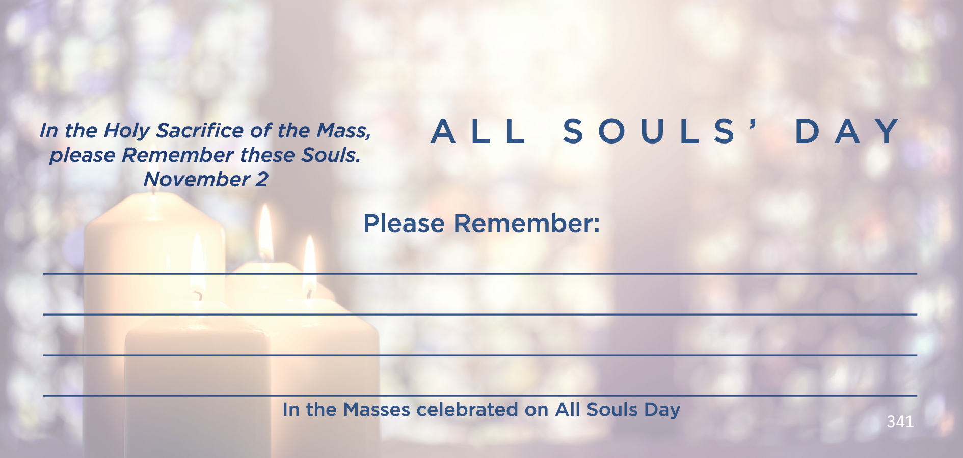 NCS Envelope Service All Souls Day Offering Envelope In Memory Of
