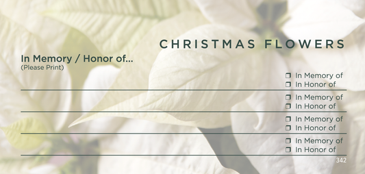 NCS Envelope Service Christmas Flower Envelope with In Memory Of