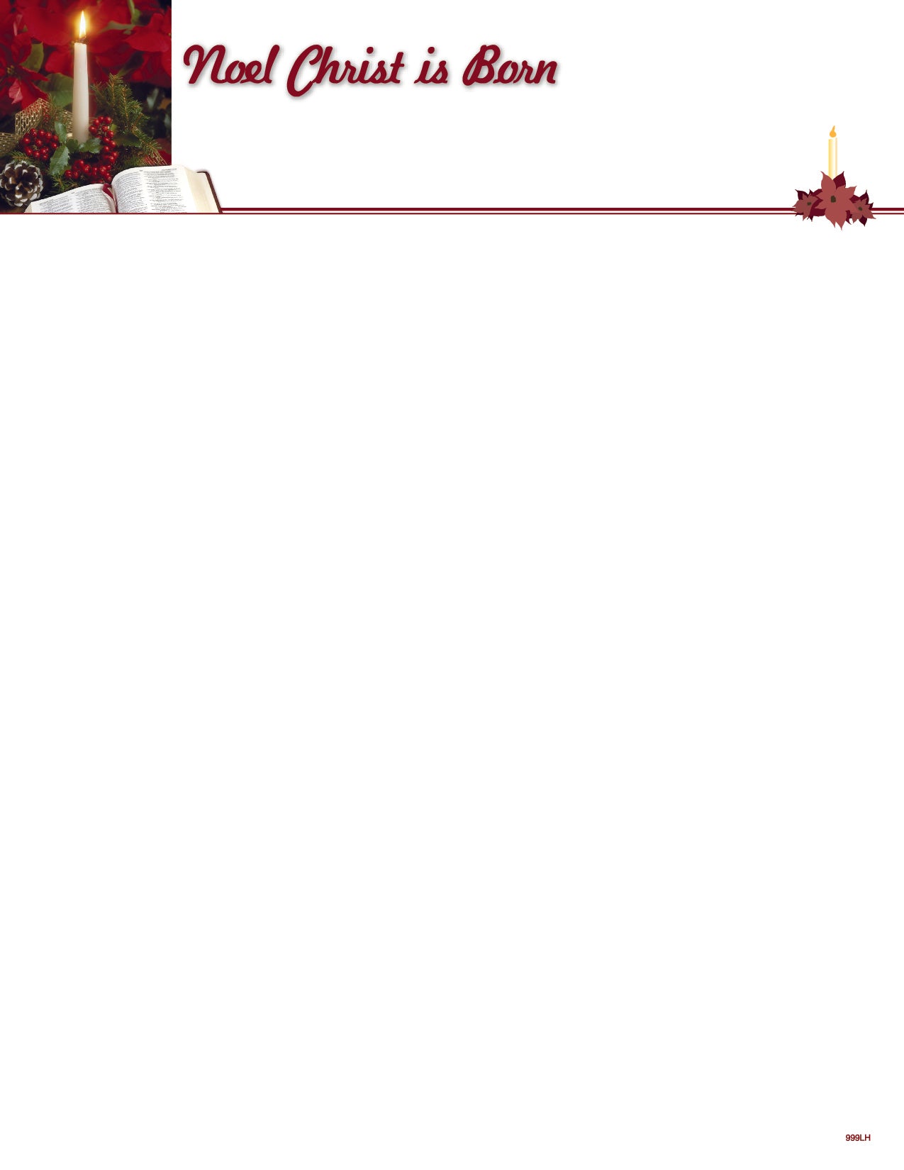 Christmas Letterhead - Noel - Pack of 25