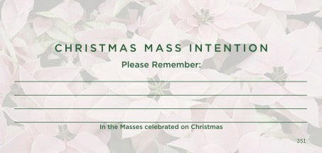 NCS Envelope Service Christmas Mass Intention Offering Envelope
