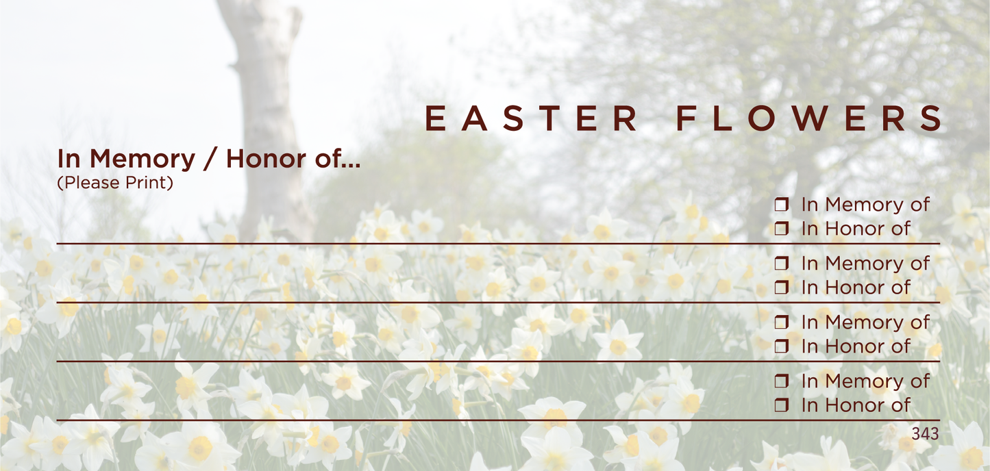 NCS Envelope Service Easter Flower Envelope In Memory Of