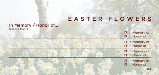 NCS Envelope Service Easter Flower Envelope In Memory Of