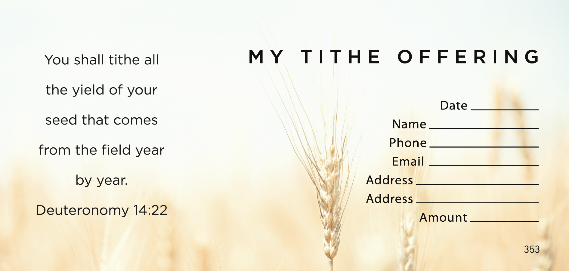 NCS Envelope Service My Tithe Offering Envelope