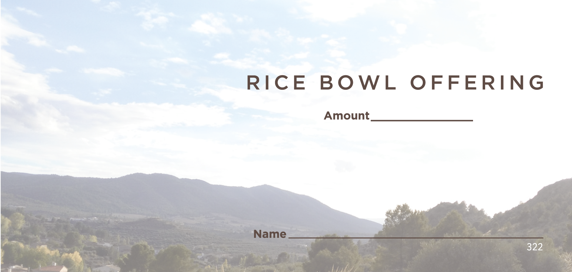NCS Envelope Service Rice Bowl Offering Envelope