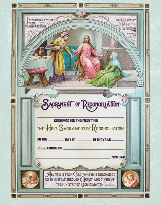 NCS Envelope Service Sacrament Certificate Reconciliation