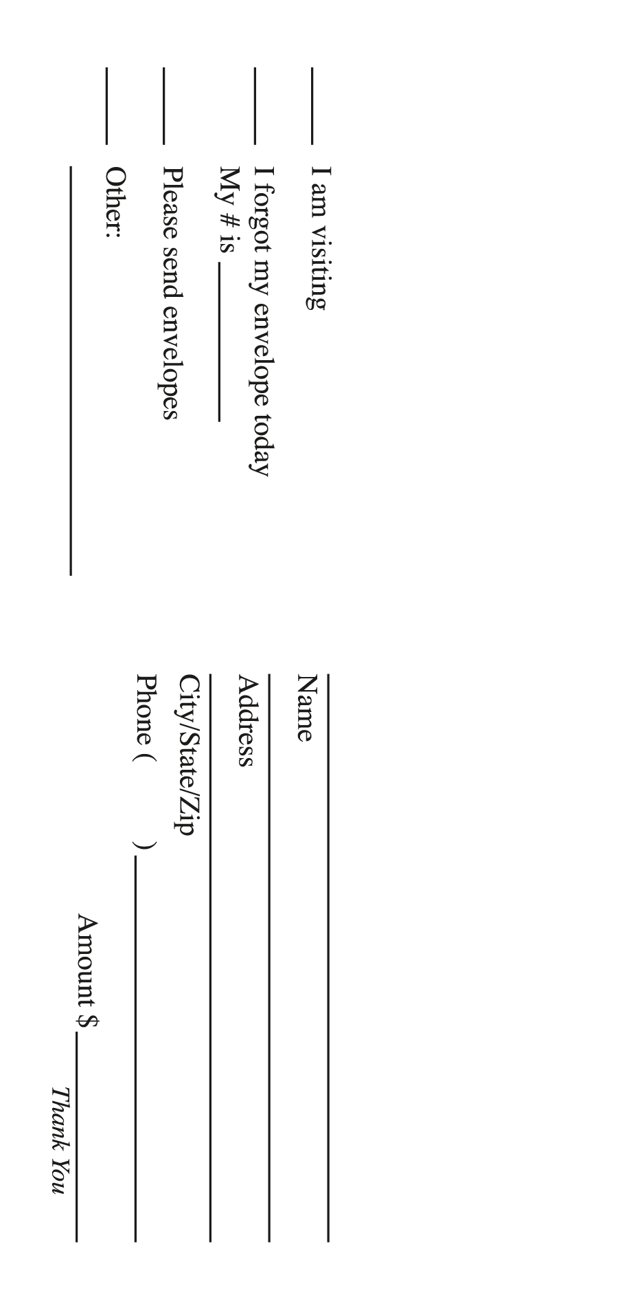NCS Envelope Service Welcome Envelope 2 Back