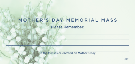NCS Envelope Service Mothers Day Memorial Mass Offering Envelope
