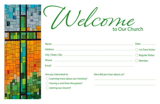 Stain Glass Welcome Postcard