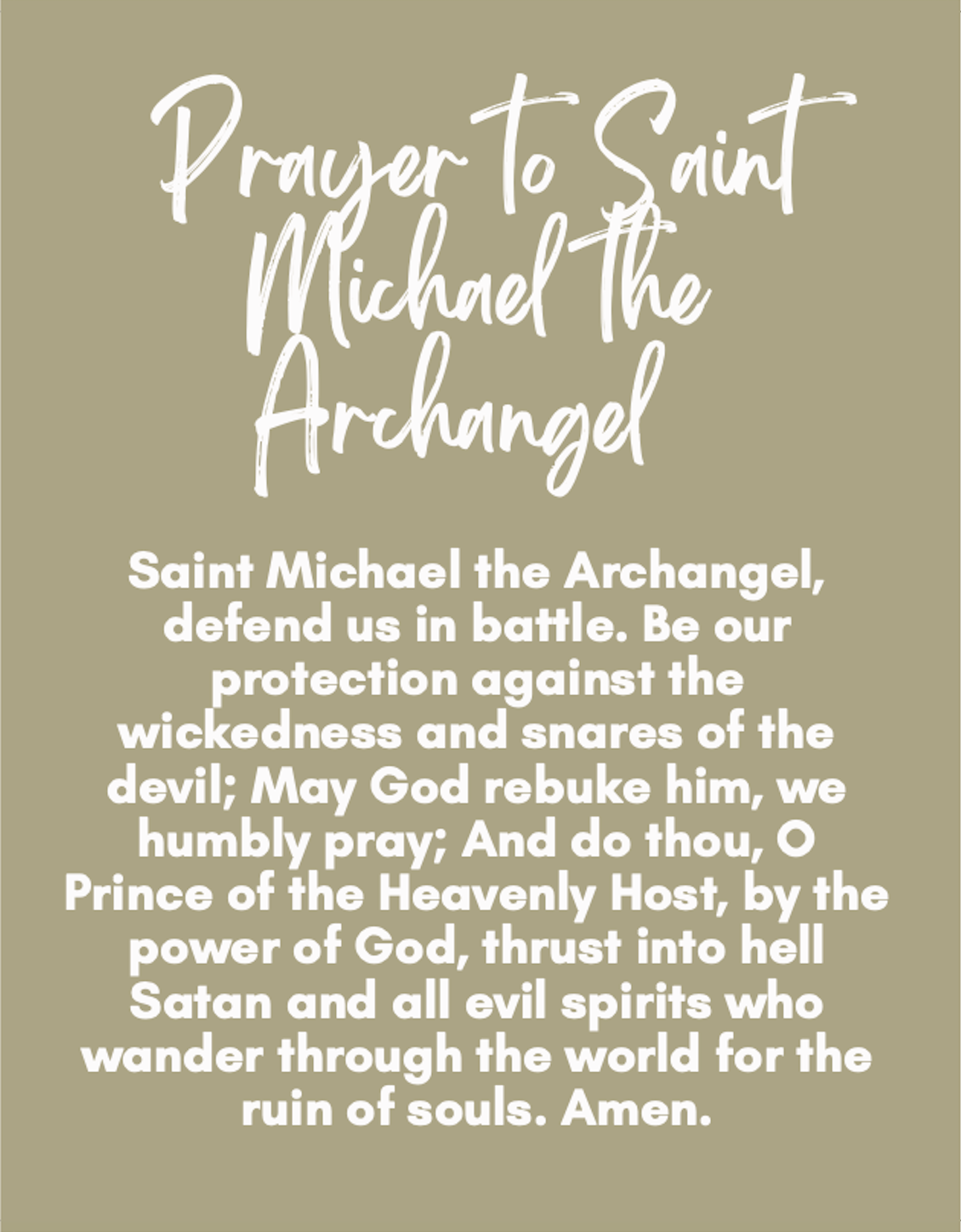 St Michael the Archangel Prayer Card (Packs of 10, 100 or 250)